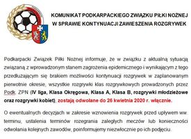 Komunikat dotyczący rozgrywek