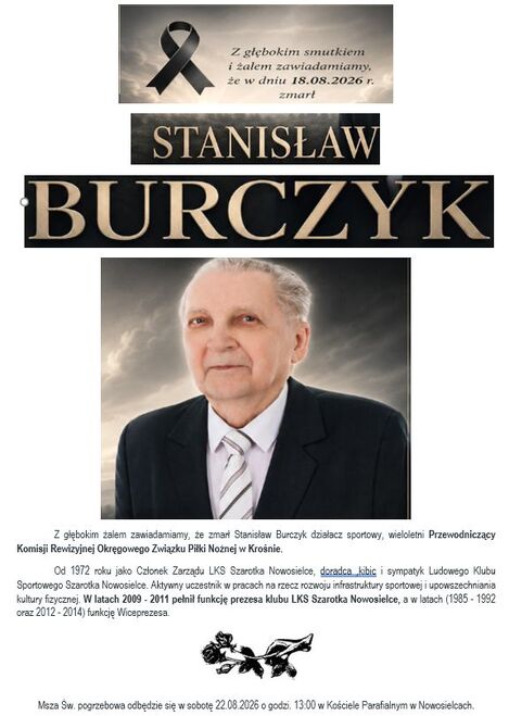 Nekrolog - Stanisław Burczyk
